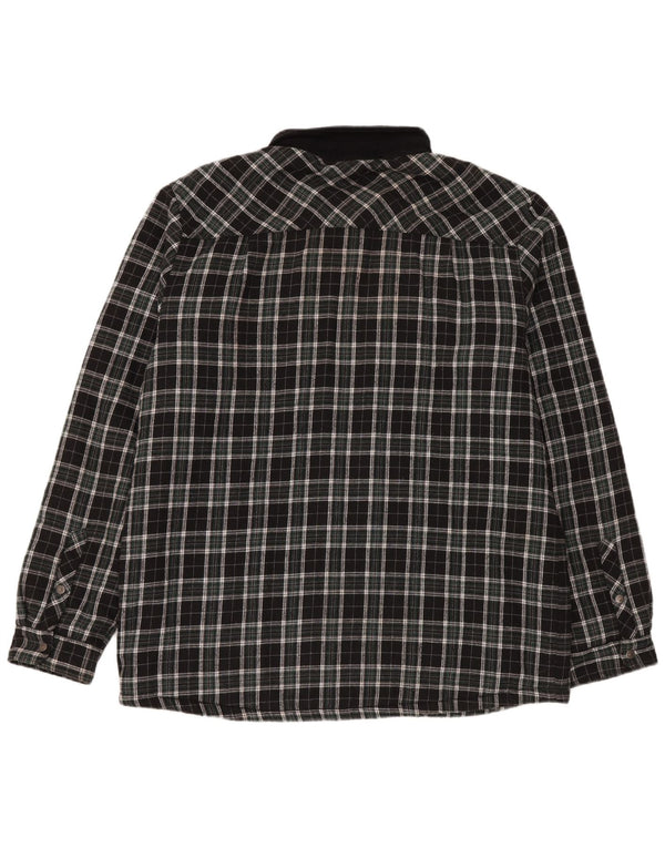 Chemise vintage en flanelle pour homme Lumberjack XL en coton à carreaux noirs
