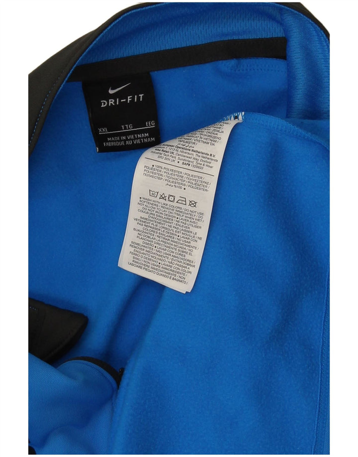 Nike Mens Dri Fit Graphic Pullover Tracksuit Top 2XL Blue Colourblock