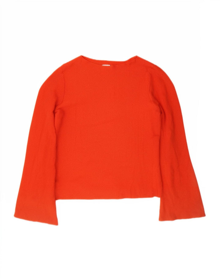Oasis Womens Top Long Sleeve UK 6 XS Orange Viscose