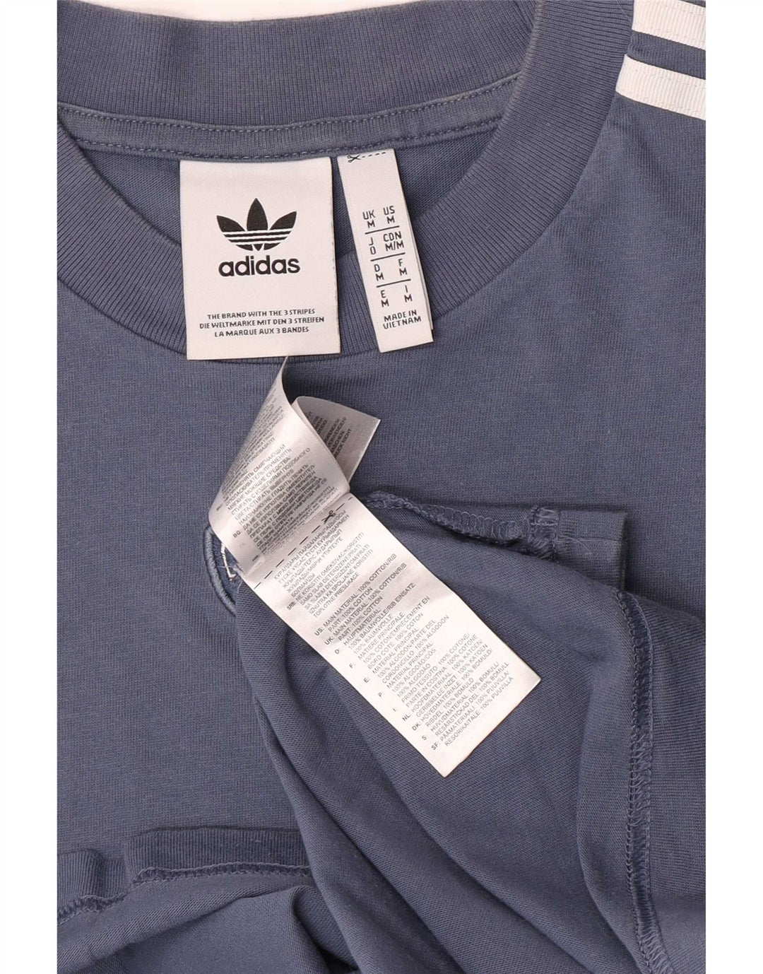 Adidas T-shirt à manches courtes pour homme en coton bleu moyen