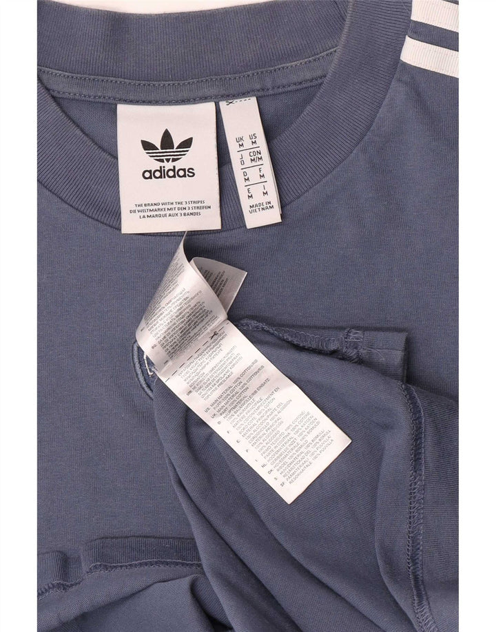 Adidas T-shirt à manches courtes pour homme en coton bleu moyen