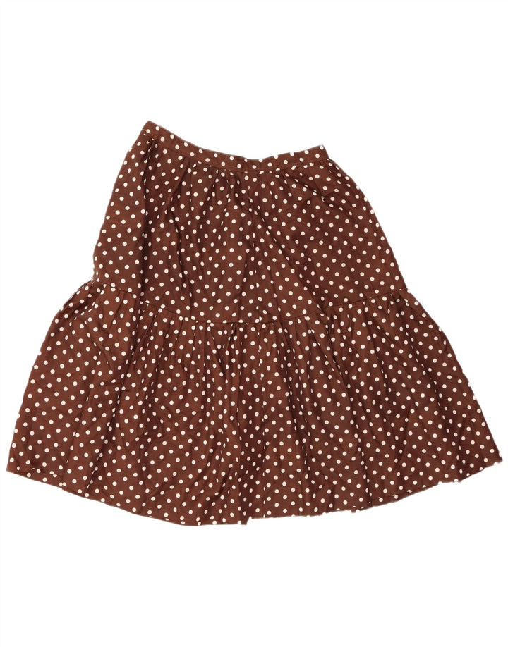 Vintage A-line nederdel til kvinder W30 Medium Brown Polka Dot