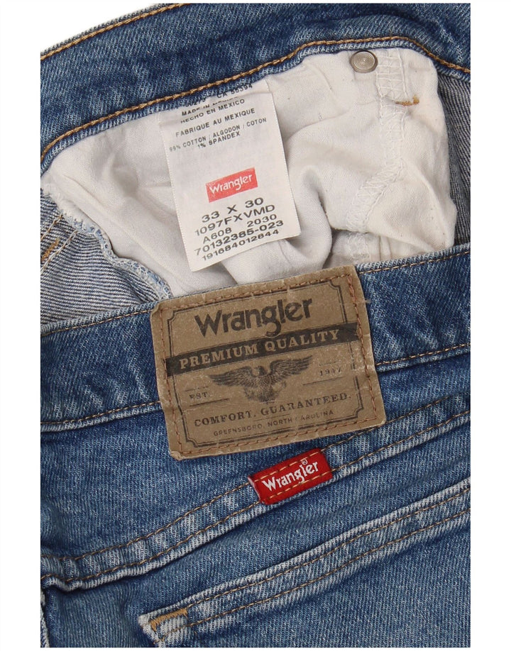 Wrangler Mens Straight Jeans W33 L30 Blue Cotton