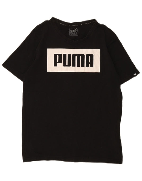 Puma Mens Graphic T-Shirt Top XS Algodão Preto