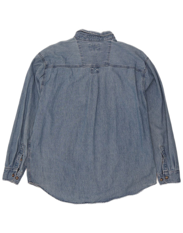 Wrangler Mens Denim Shirt Large Blue Cotton
