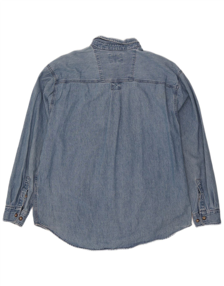 Wrangler Mens Denim Shirt Large Blue Cotton