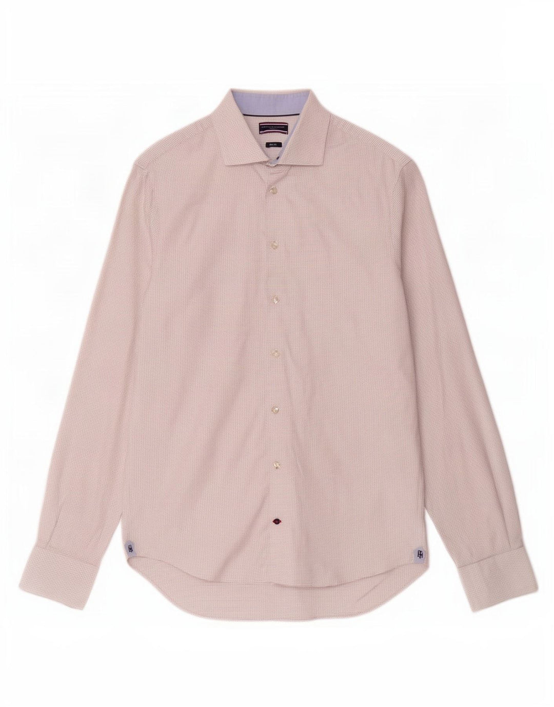 Tommy Hilfiger Mens Slim Fit Shirt Size 39 15 1/2 Medium White Spotted