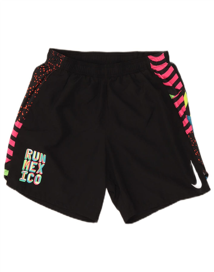 Nike Womens Dri Fit Graphic Sport Shorts Small Black
