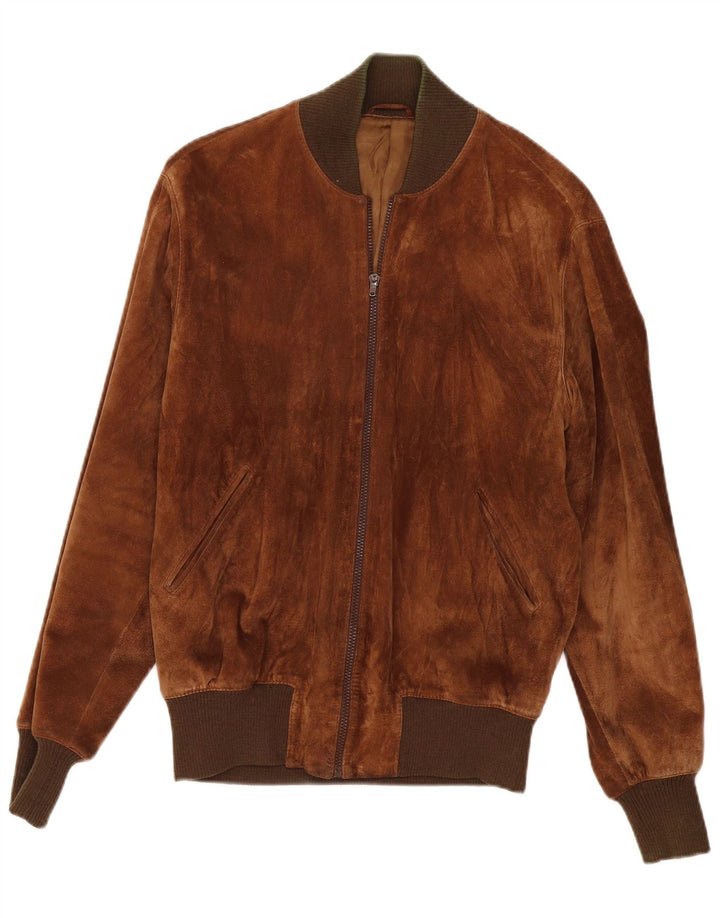 Vintage Herren Wildleder Bomberjacke IT 54 2XL Beige
