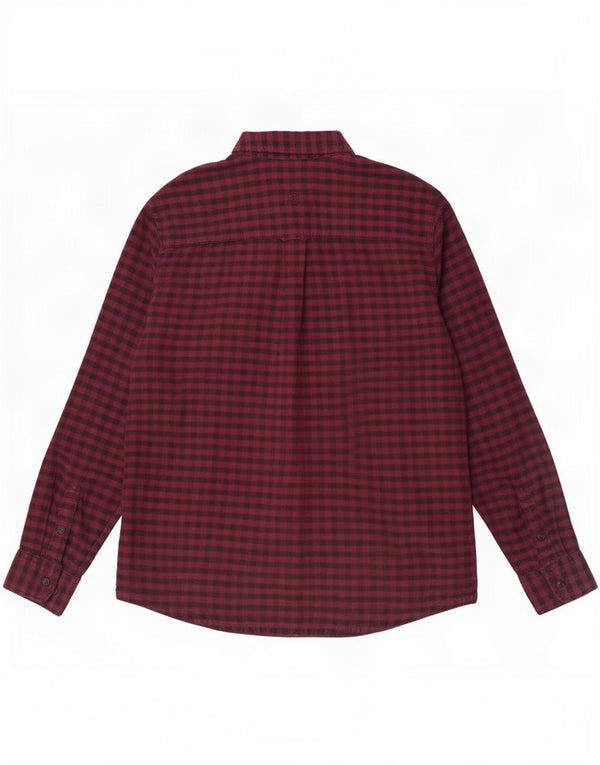 Camicia in flanella da uomo Fat Face XL in cotone a quadretti bordeaux