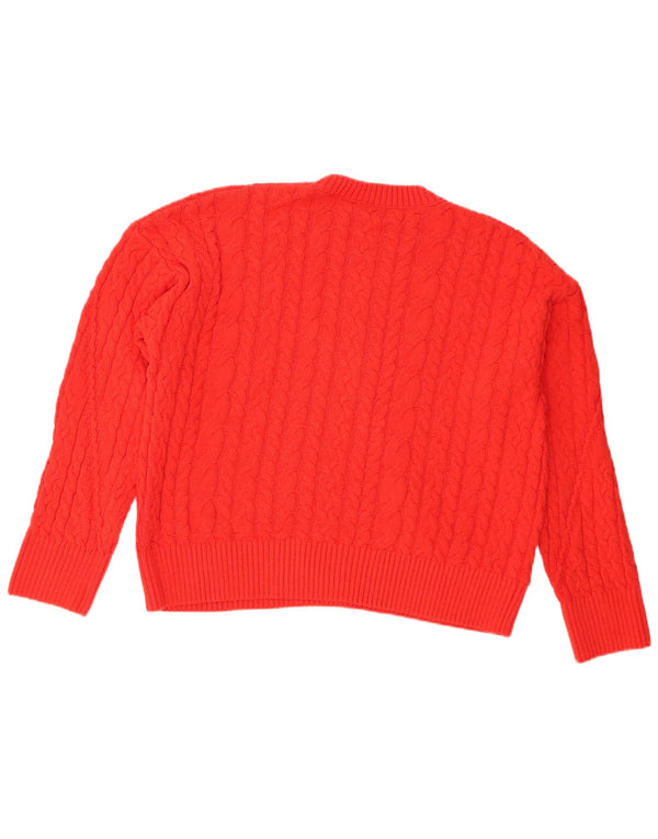 Desigual Damen Übergroßer Pullover mit Rundhalsausschnitt, UK 14, Mittelorange