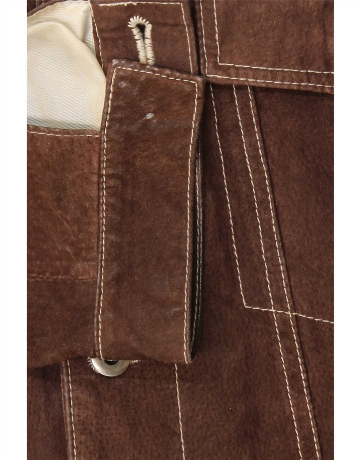 Metropolitan Mens Bomber Suede Jacket IT 48 Medium Brown Leather