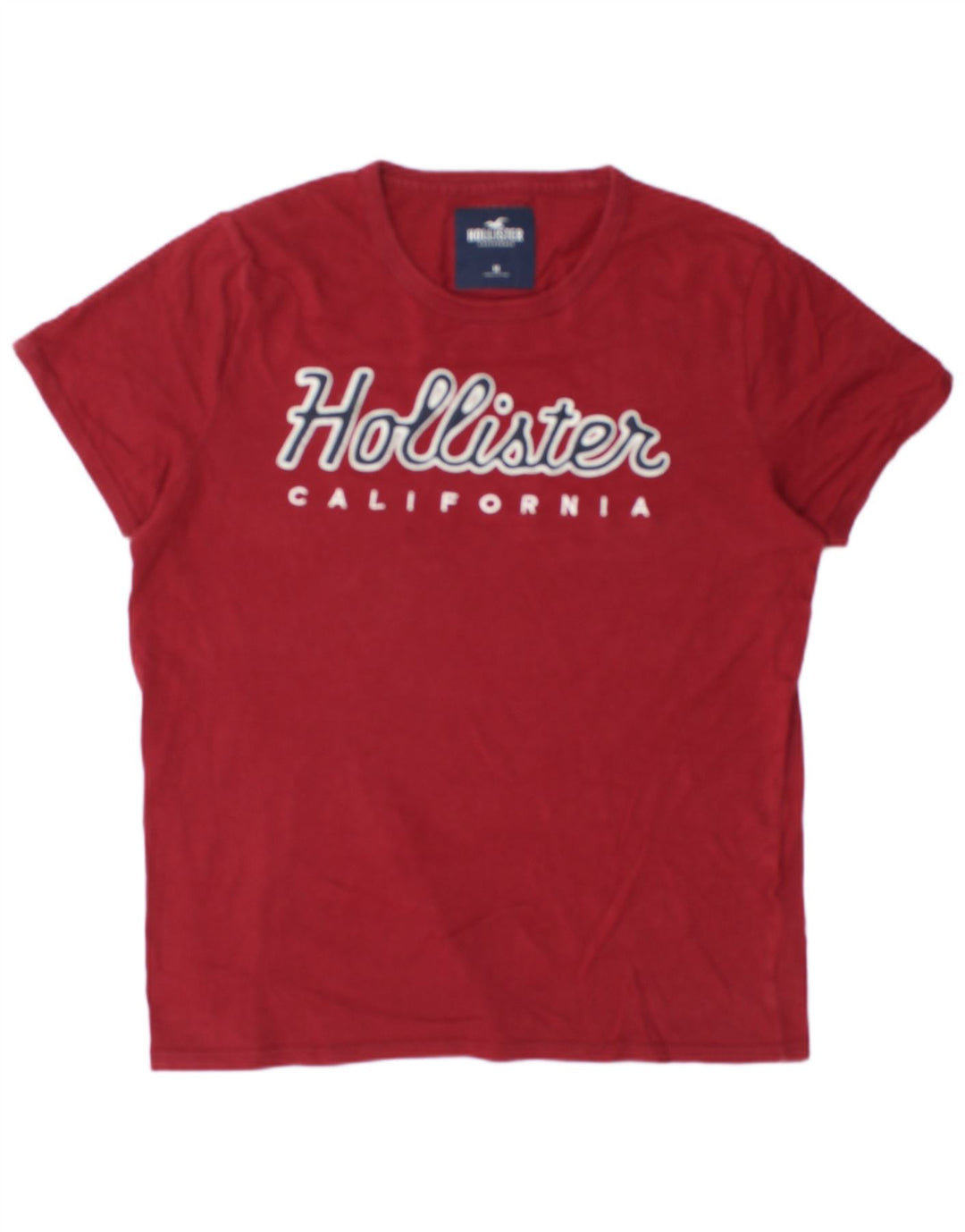Hollister Mens Graphic T-Shirt Top Medium Red Cotton