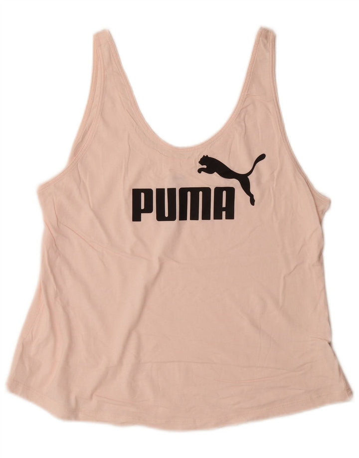 Puma Womens Graphic Vest Top UK 14 Medium Pink