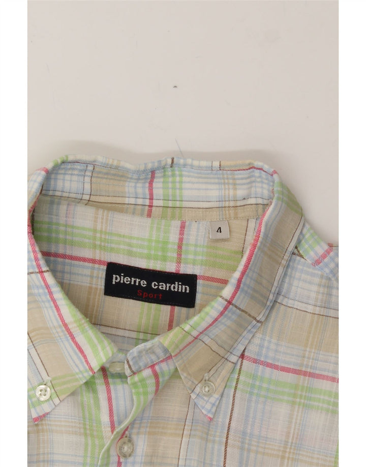 PIERRE CARDIN Mens Short Sleeve Shirt Large Multicoloured Check Vintage Pierre Cardin and Second-Hand Pierre Cardin from Messina Hembry 
