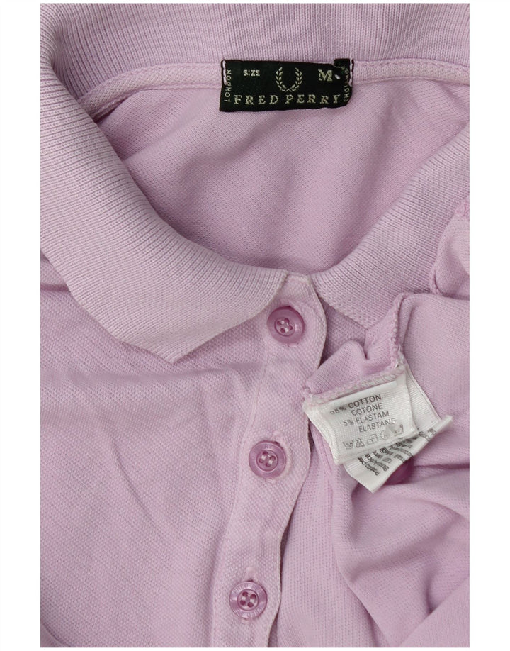 Fred Perry Womens Polo Shirt UK 12 Medium Purple Cotton