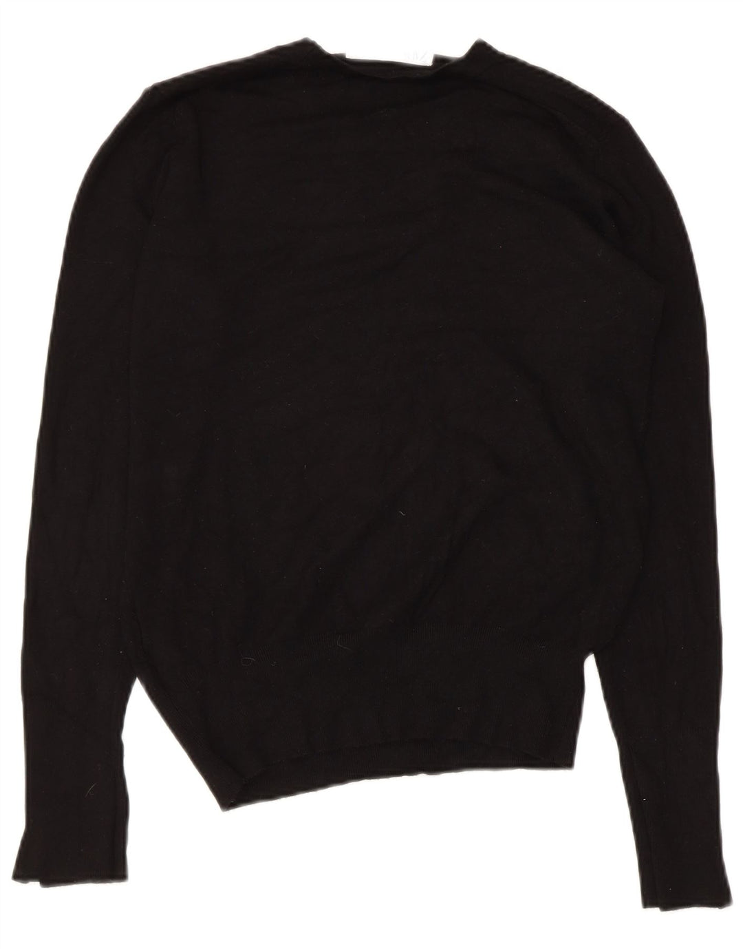 Zara Womens Crew Neck Jumper Sweater UK 12 Medium Black Viscose