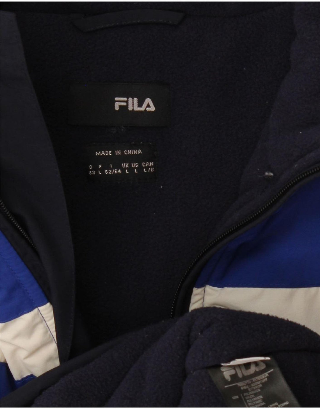 Ανδρικό μπουφάν Fila Windbreaker UK 40 Large Navy Blue Colourblock Polyamide