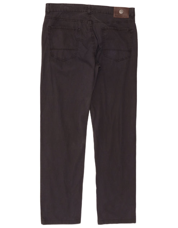 Trussardi Calça masculina reta casual W35 L32 algodão azul marinho