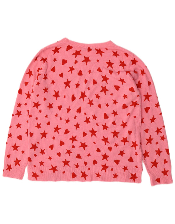 Marks & Spencer Dame Boat Neck Jumper Sweater UK 14 Large Pink Heart