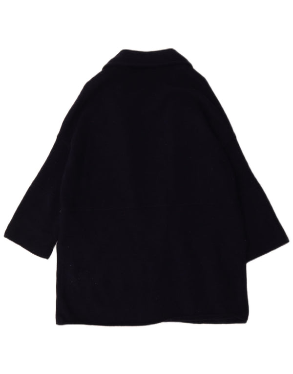 Maglione cardigan con maniche a 3/4 da donna Jigsaw UK 14 Lana blu navy media