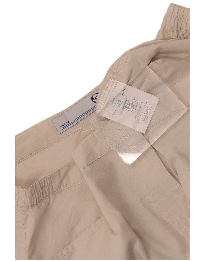 Sergio Tacchini Womens Casual Shorts IT 42 Medium W30 White Cotton