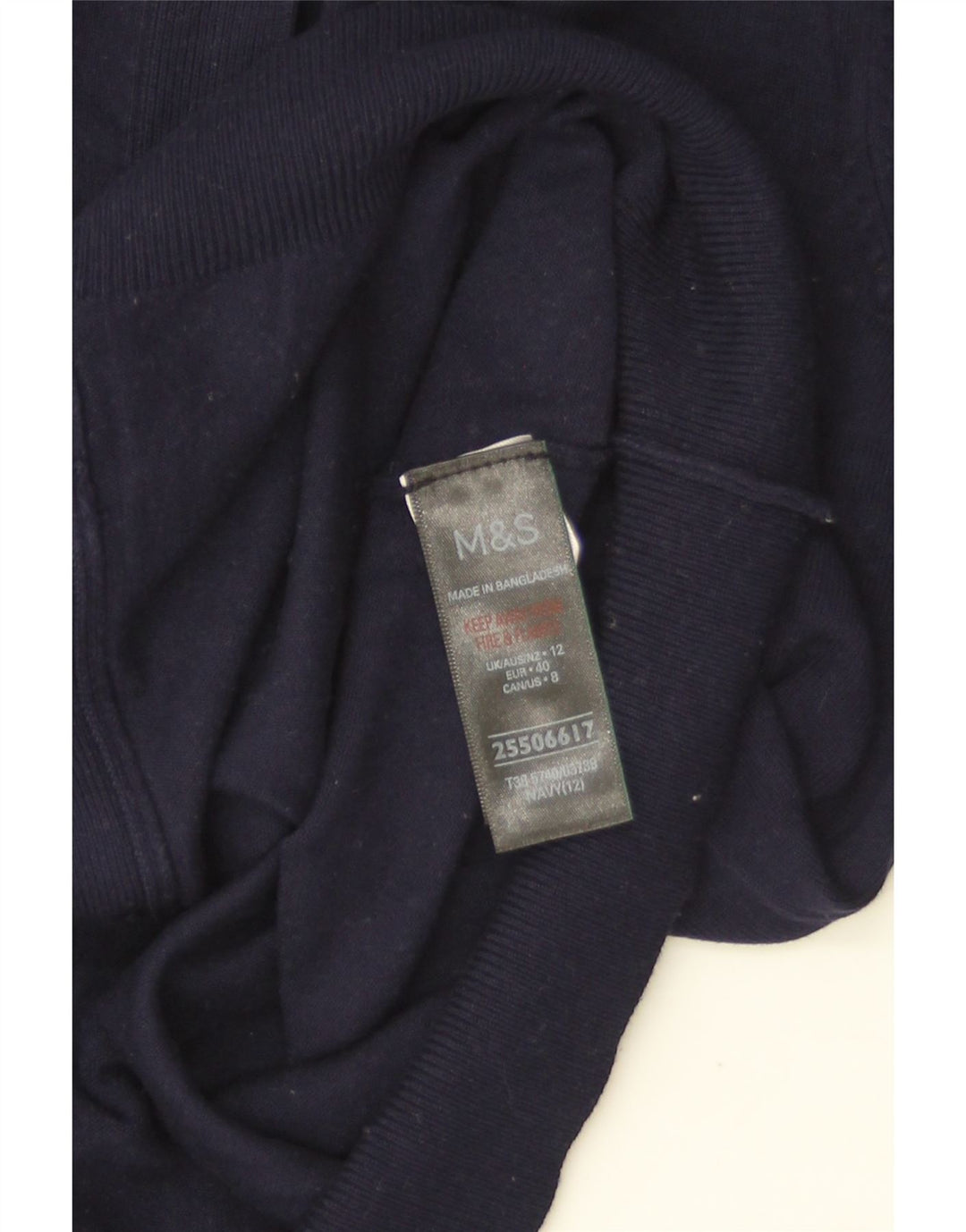 Marks & Spencer Womens Cardigan Sweater UK 12 Medium Navy Blue Viscose