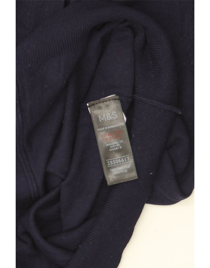 Marks & Spencer Womens Cardigan Sweater UK 12 Medium Navy Blue Viscose