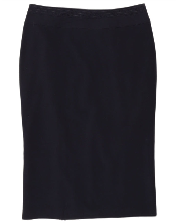 Marks & Spencer Pencil Nederdel til kvinder UK 12 Medium W30 Marineblå polyester