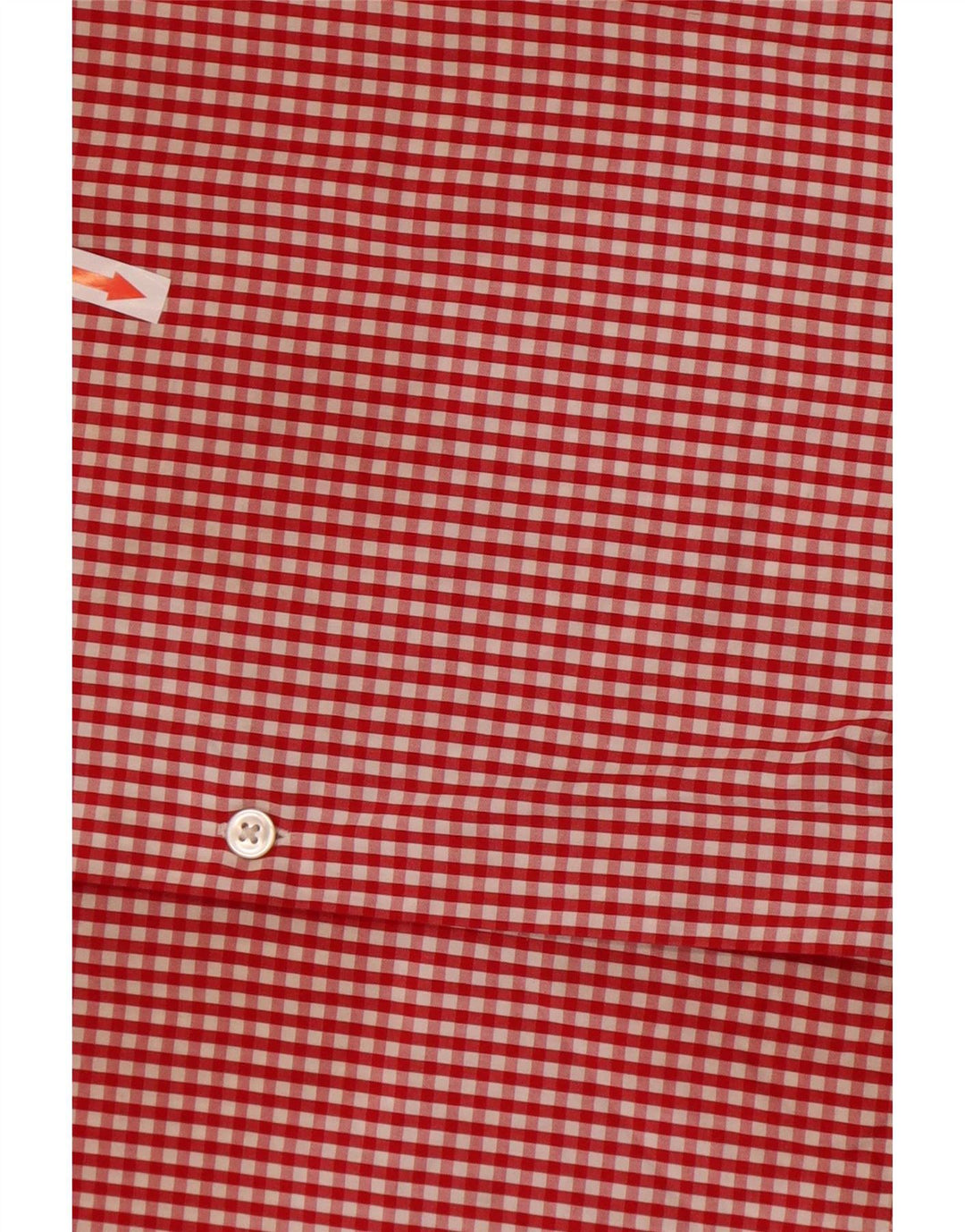 Hugo Boss Mens Regular Fit Shirt Size 41 16 Large Red Gingham Cotton