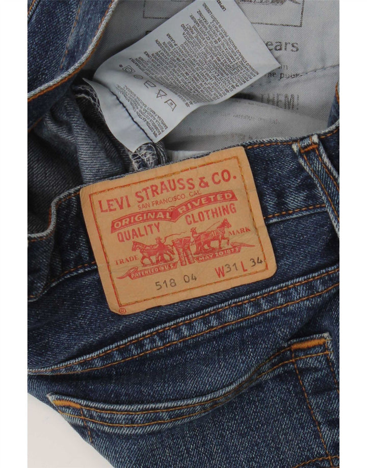 Levi's Mens 518 Distressed Bootcut Jeans W31 L30 Blue Cotton