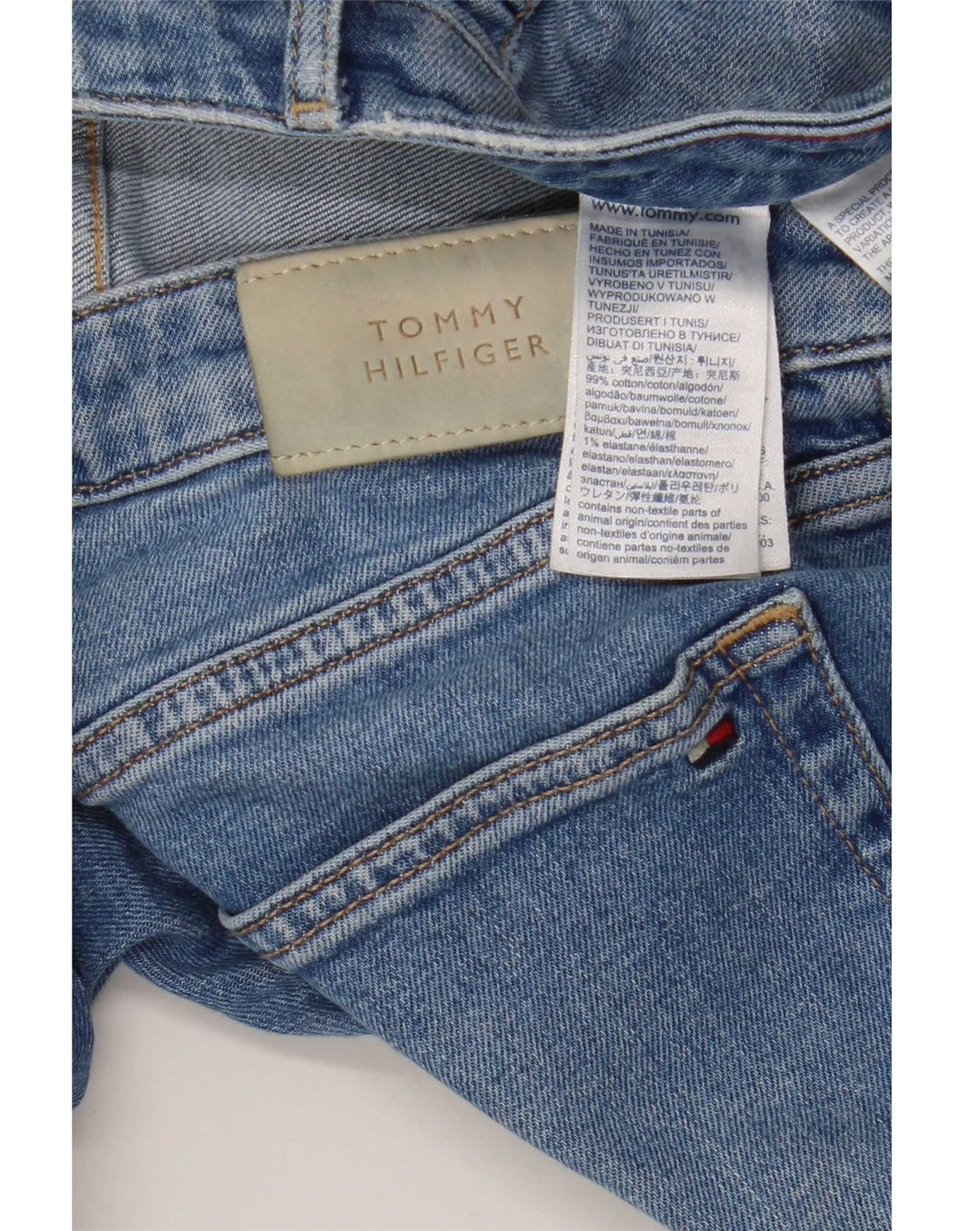 Tommy Hilfiger Herren Slim Jeans W31 L30 Blaue Baumwolle