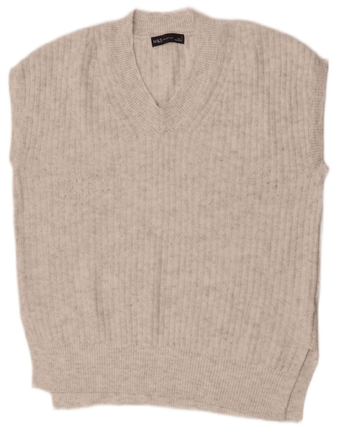 Marks & Spencer Dame Oversized Vest Tank Top UK 10 Small Grå Akryl