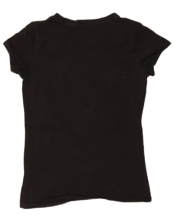 Tricou grafic Guess pentru femei Top UK 8 Small Black Bumbac