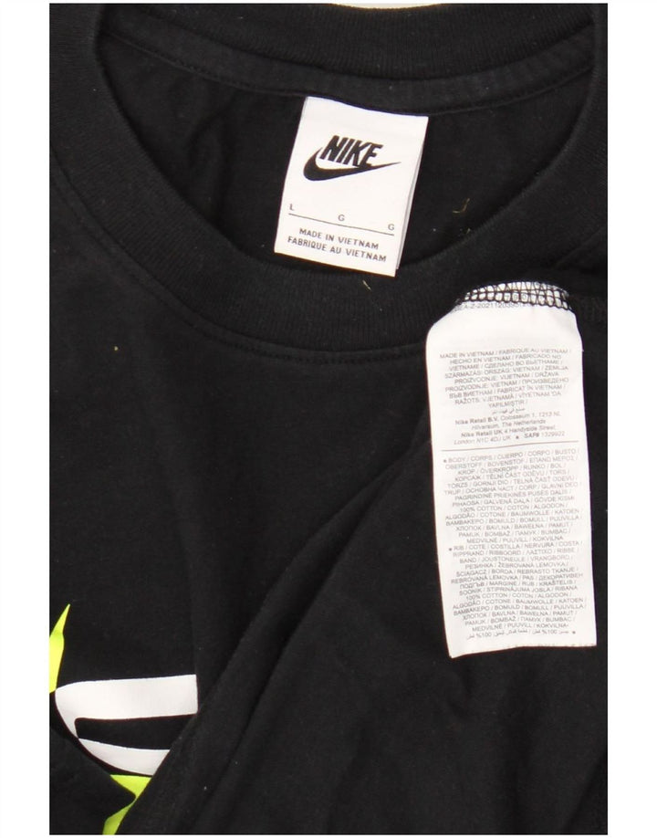 Nike Mens Graphic T-Shirt Top Large Black Cotton