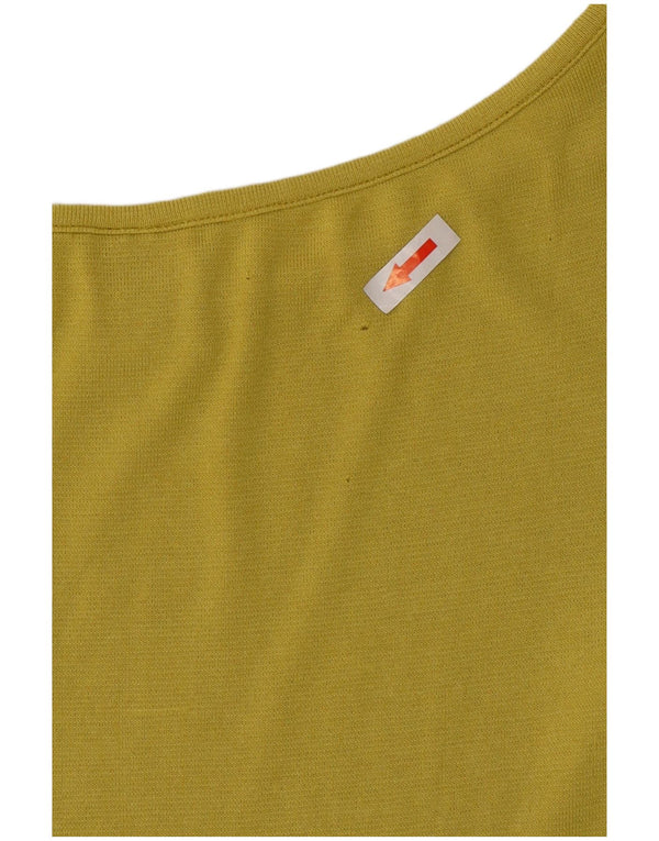 Stefanel Womens Top 3/4 Sleeve UK 14 Medium Green