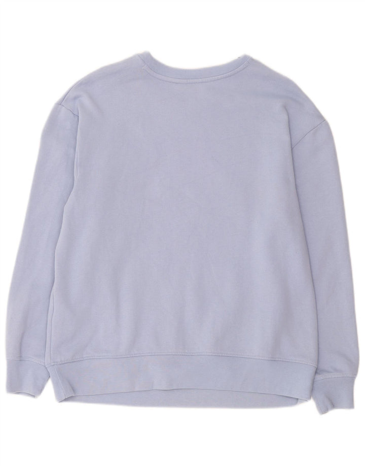Marks & Spencer Womens Graphic Sweatshirt Jumper UK 14 Large Blue Cotton