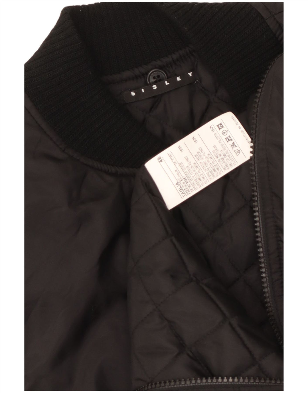 Gilet căptușit pentru bărbați Sisley IT 46 Small Poliamidă neagră