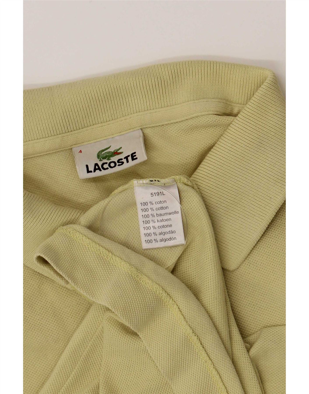 Lacoste Herre Regular Fit Polo Shirt Størrelse 4 Medium Gul Bomuld