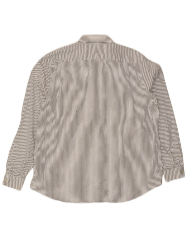 Lacoste Herre Classic Fit skjorte str. 45 XL Hvid nålestribet bomuld