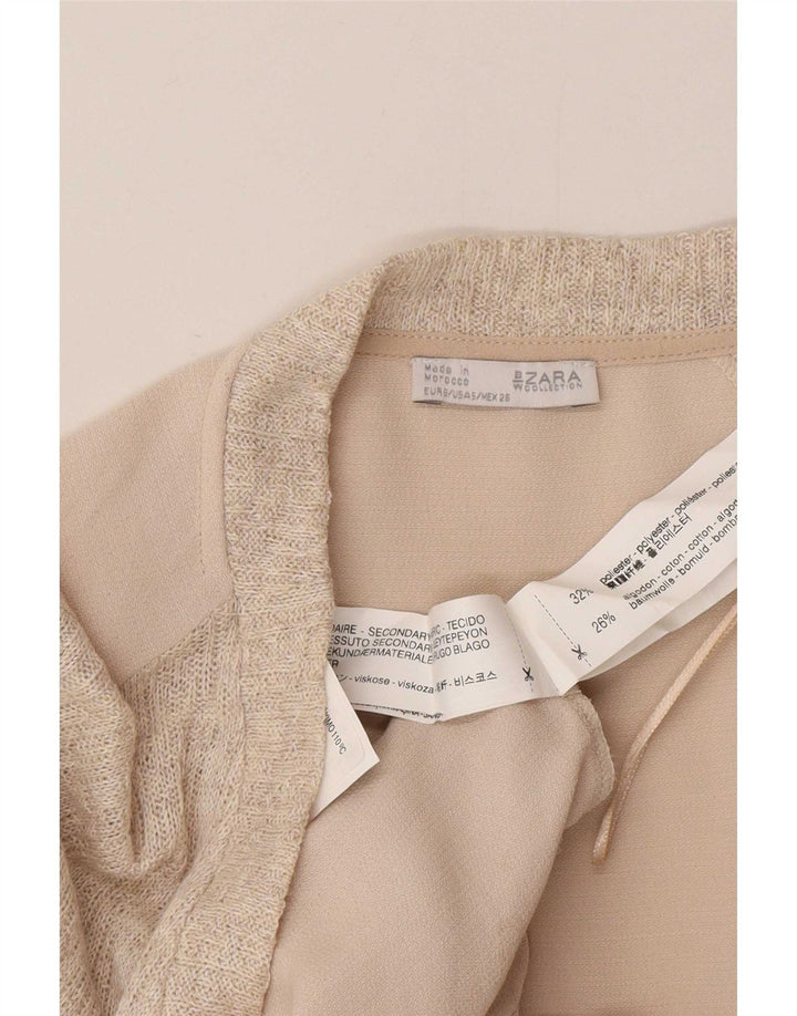 Zara Γυναικείο Υπερμεγέθη Τοπ UK 10 Small Beige Polyester