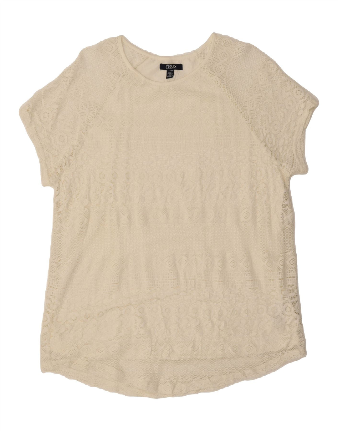 CHAPS Womens Lace Blouse Top UK 20 2XL White Cotton Vintage Chaps and Second-Hand Chaps from Messina Hembry 
