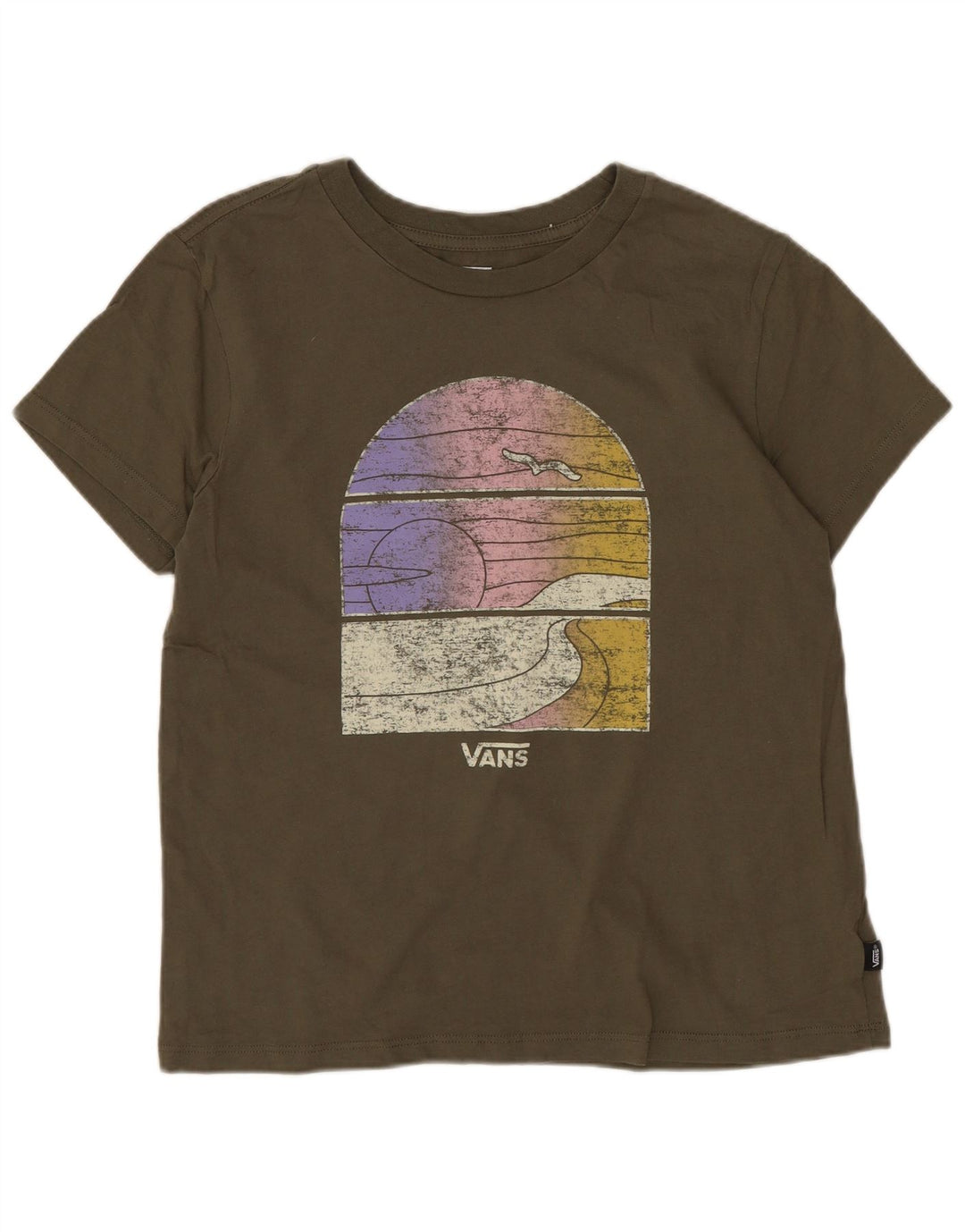 Vans Grafik-T-Shirt für Jungen, 10–11 Jahre, mittlere Khaki-Baumwolle
