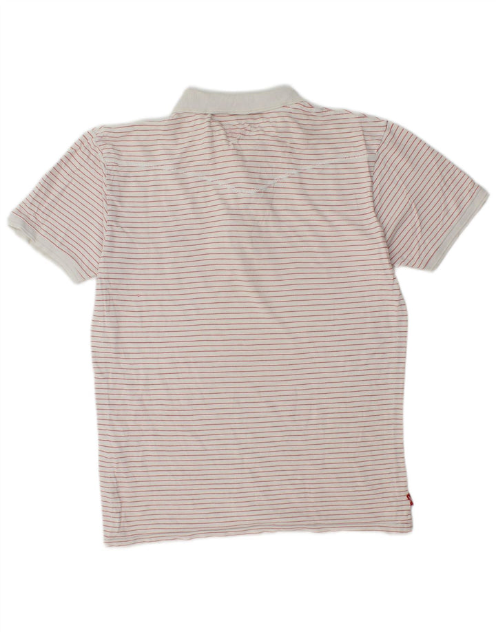LEVI'S Polo para hombre mediano blanco a rayas