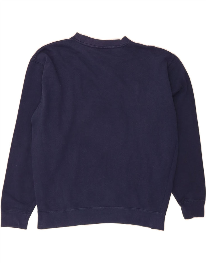 FILA Mens Graphic Sweatshirt Jumper Small Navy Blue Cotton Vintage Fila and Second-Hand Fila from Messina Hembry 