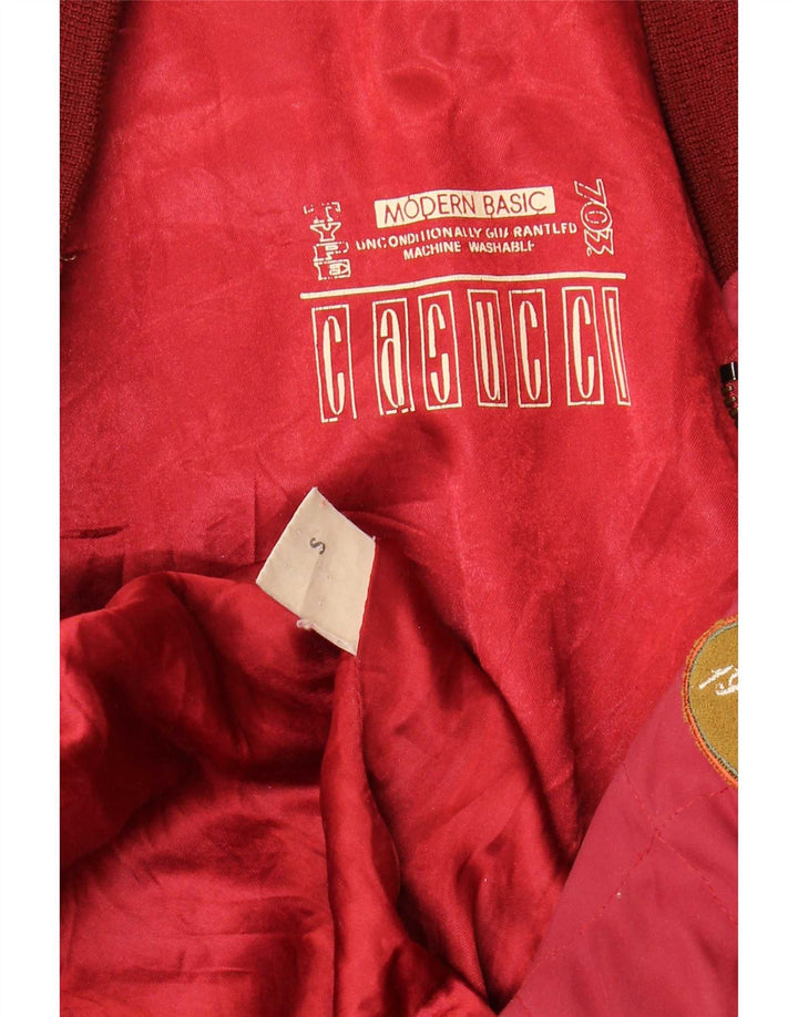 Casucci Herre Loose Fit Bomber Jacket UK 36 Small Red Colourblock Polyester