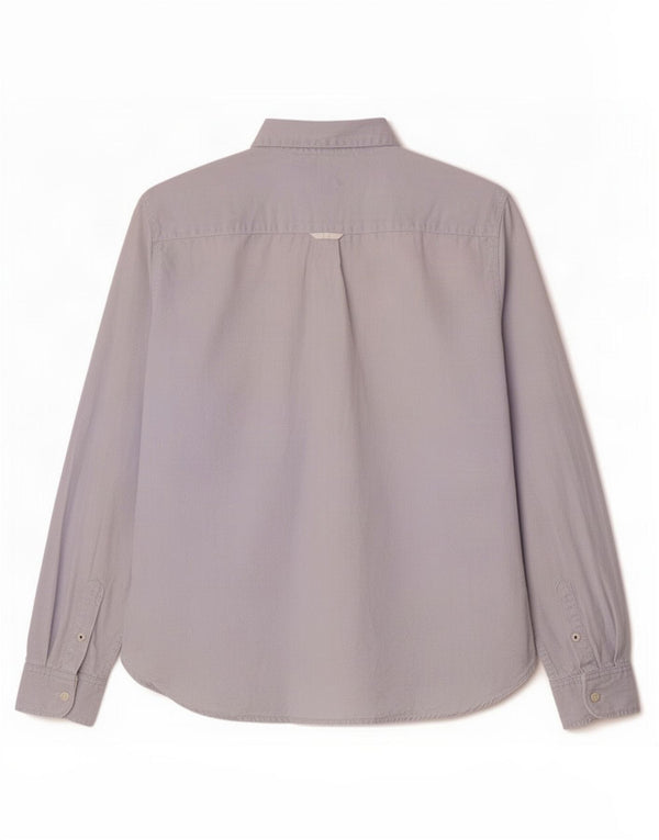 Tommy Hilfiger Camisa de ajuste regular para mujer US 2 XS Algodón manchado azul