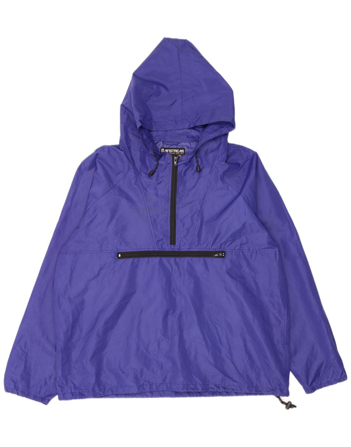 Giacca antipioggia pullover con cappuccio vintage da uomo UK 40 grande poliestere viola