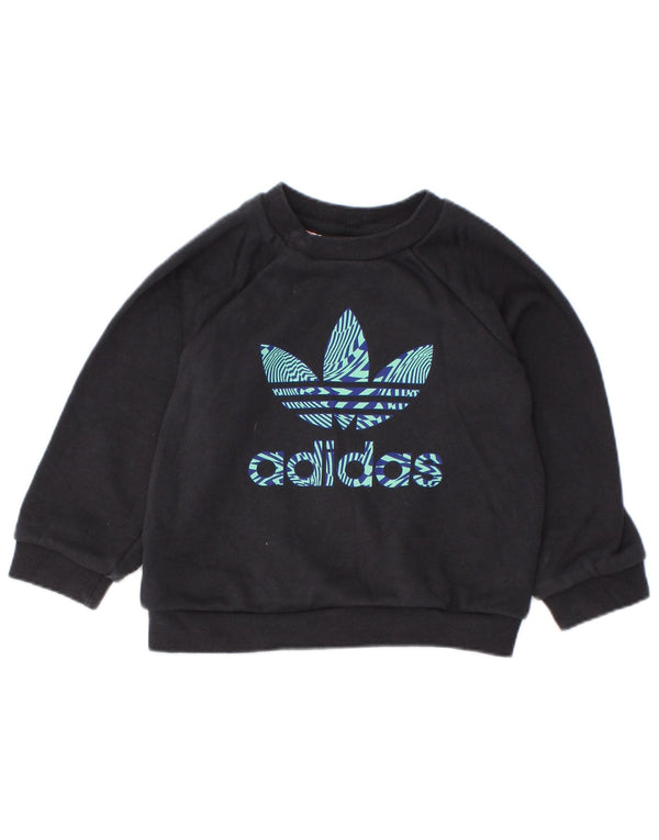 Джемпер с рисунком Adidas для маленьких мальчиков 6-9 месяцев, черный хлопок