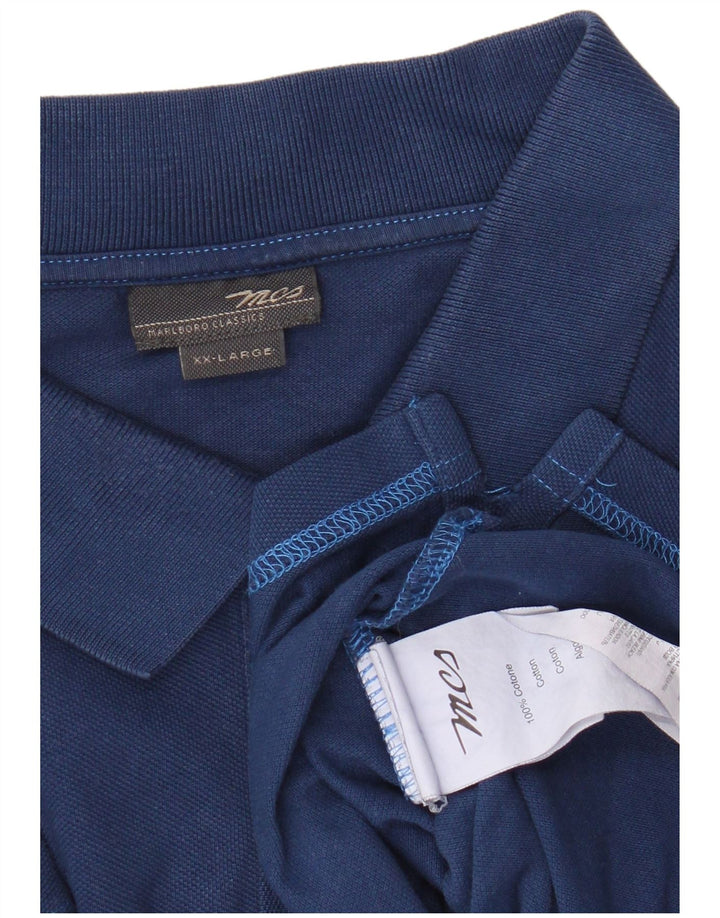 MARLBORO CLASSICS Mens Polo Shirt 2XL Navy Blue Cotton